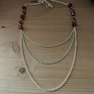 Amber & Gold Layered Chain